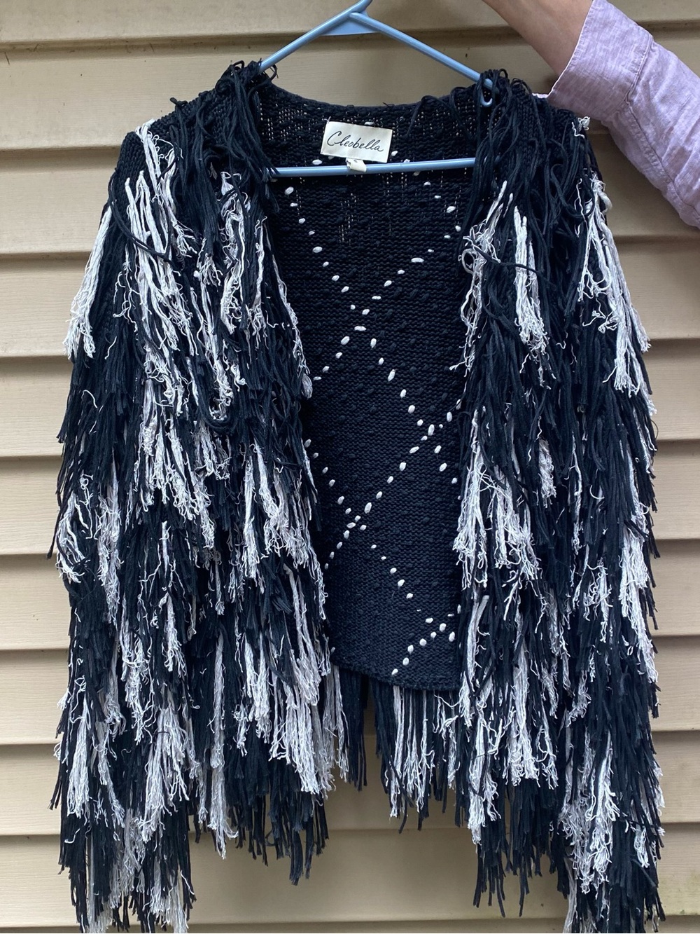 Cleobella shaggy fringe cotton jacket, Sz S